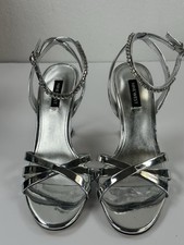 Nine West Nora Women’s Silver and Rhinestone Sandals 7.5 M