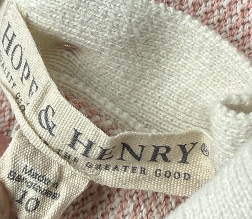 Hope & Henry French Blocked Sweater Dress Girls 10 Pink Gray Long Sleeve Classic - Picture 9 of 10