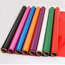 8 Rolls 34" x 16.4 ft Colored Cellophane Wrap Transparent for Gift Baskets