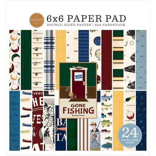Carta Bella Gone Fishing 6""x6"" Double-Sided Paper Pad 24pcs