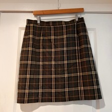 Charter Club Old Money Tartan Plaid Wool Blend Wrap Skirt Women's 14 Heritage
