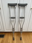 Medline MDS52514-10 Quick Fit Push Button Aluminum Adjustable Crutches **USED** — photo 1