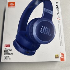 JBL Live 670NC Noise-Cancelling On-Ear Wireless Headphones Blue NIB Free Ship