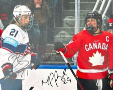 Marie Philip Poulin Hillary Knight Team Canada USA PWHL 8x10 Photo COA