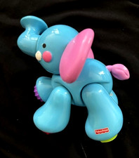 Fisher Price Amazing Animals Blue ELEPHANT with SOUND Music Click Toy for Baby