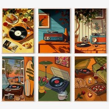 cupmod 6 Packs Vintage Music Paint by Numbers Kit for MT20906-MT20911