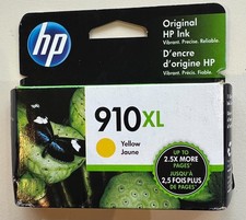 New Genuine HP 910XL Yellow In Retail Box Ink Cartridges OfficeJet Pro 8020 8025