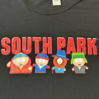 South Park Pimps Mens 2XL 2005 Comedy Central Black Tee Shirt Cartman Kenny