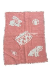 Beacon Baby Blanket Fleece Bunny Puppy Theme Topaz Satin Edge 36 x28.5 Inches