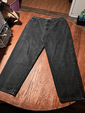 Faded Glory Size 20W Black Denim Jeans Relax Fit Cotton Casual Pants w Pockets