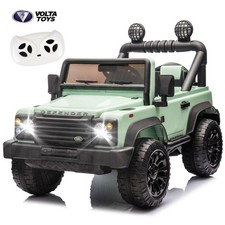 24V Kids Ride On Car Licensed Land Rover Defender w/Remote,ELectric Toys, Green