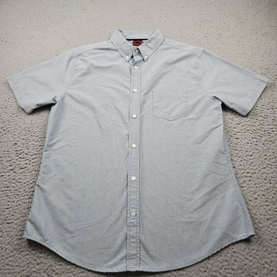 #ad #ad Hawk Shirt Mens XL Blue Short Sleeve Button Up Casual $19.95