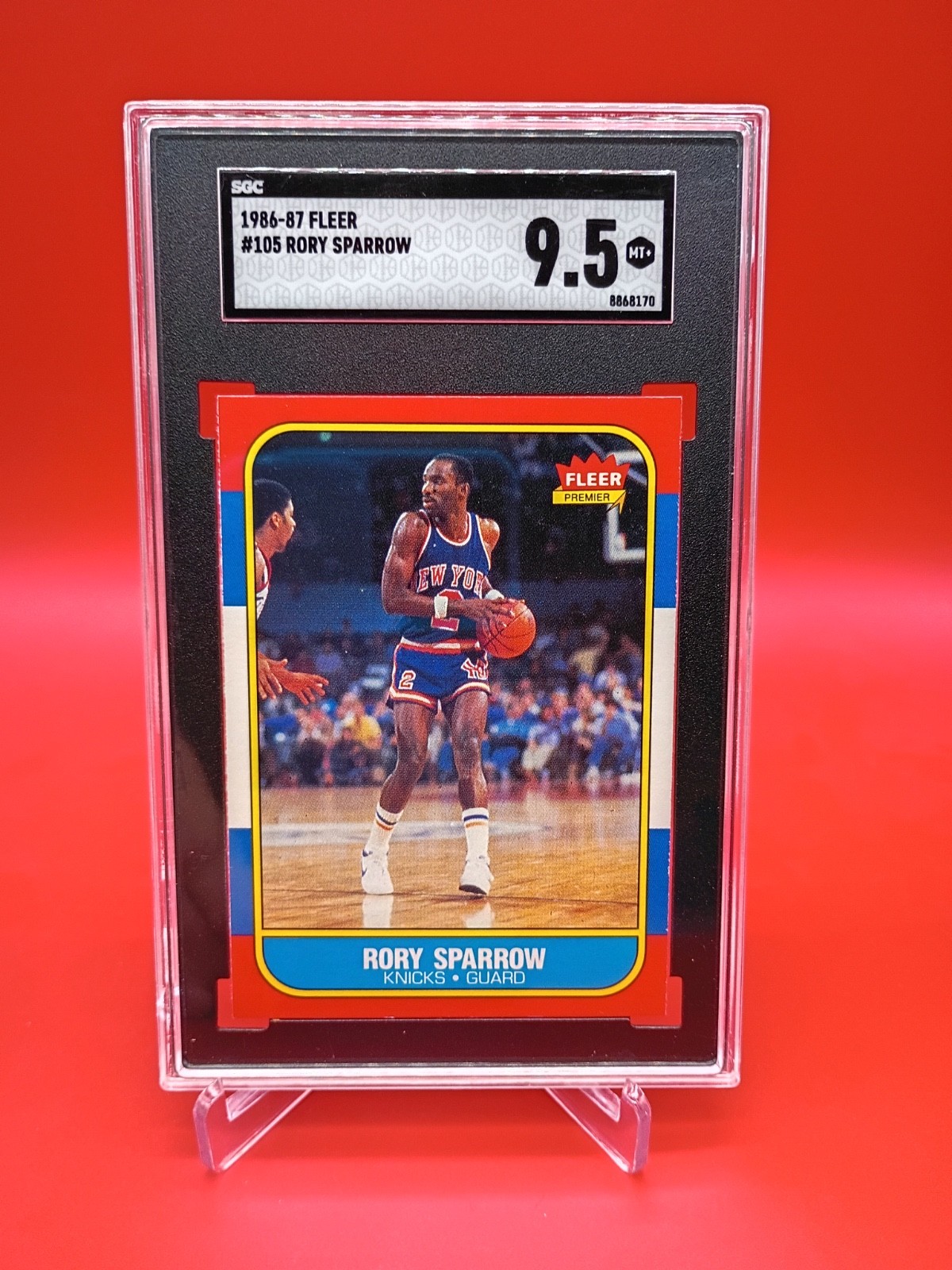 Rory Sparrow 1986 Fleer #105 New York Knicks SGC 9.5 Mint +