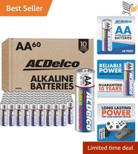 Battery Pack AA Alkaline 60 Count Long Shelf Life for Home Office Gadgets