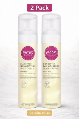 (2 pack) eos Shea Better Shaving Cream- Vanilla Bliss, Women's Shave Cream