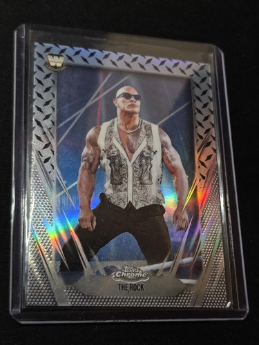 2026 Topps Chrome WWE The Rock #1 Diamond Plate Refractor SP Legends - Picture 1 of 2