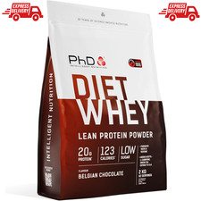PhD Diet Whey Protein Powder 2kg 80 Serving Belgian Chocolate Lean Muscle Matrix 32.50 per kilo
