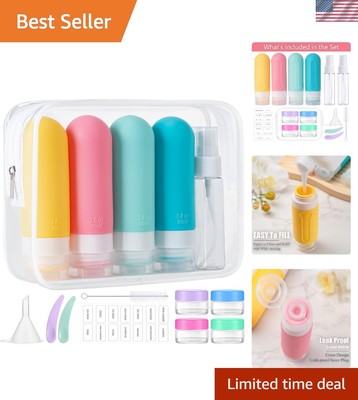Travel-Friendly Silicone Bottles - 16 Pack Leak-Proof & Easy to Clean Containers