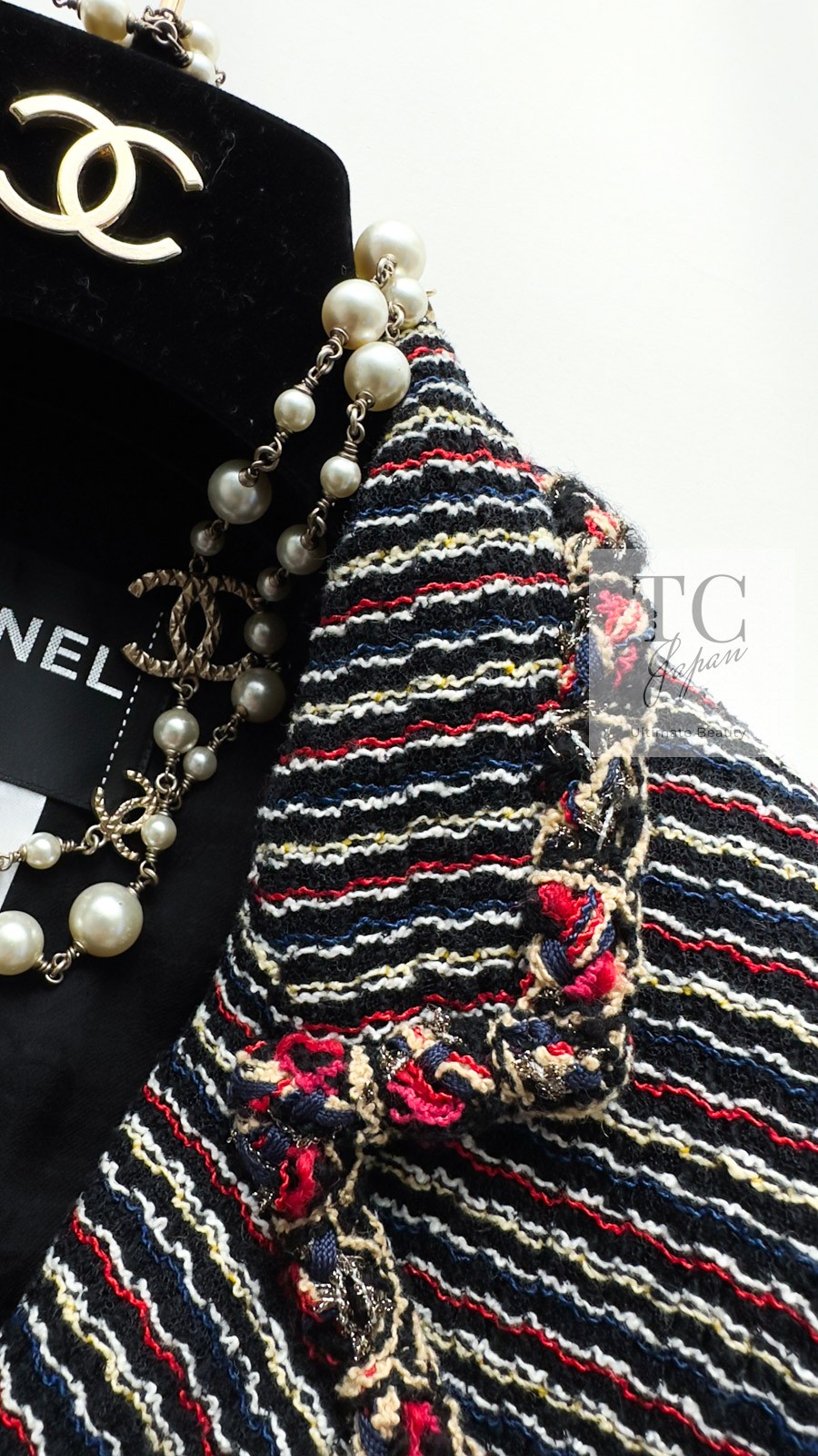 CHANEL 11C Black Border Multi Color Tweed Jacket Dress Setup KarlLagerfeld 42 image 4