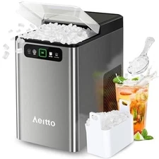 Aeitto Nugget Ice Maker – 40lbs/Day, 5-Min Fast Ice, Self-Cleaning, Compact Grey