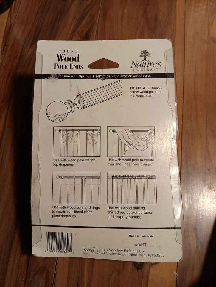 Lote de 2 Muelles Moda Ventana Blanco Redondo Madera Poste Extremos 3-5405-1 Foto 2 de 4