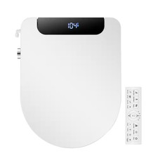 LED Electric Bidet Seat for Toilet, round Toilets with Air Dryer, Heated Seat an
