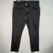 Levis 511 Jeans 34 x 30 Black Dark Wash Tapered Leg Cotton Blend Mens
