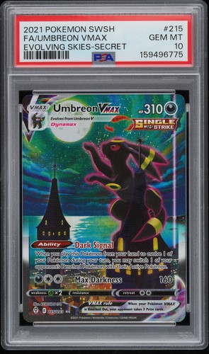Pokemon Umbreon Vmax Evolving Skies 215 Secret Rare Full Alt Art PSA 10 Gem Mint
