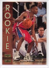 1996-97 Topps Stadium Club Basketball R16 Allen Iverson Rookie Card RC NM 76ers. rookie card picture
