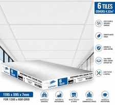 Suspended Ceiling Tiles 1195mm x 595mm Wipeable EasyClean 1200mm x 600mm 4.32m2