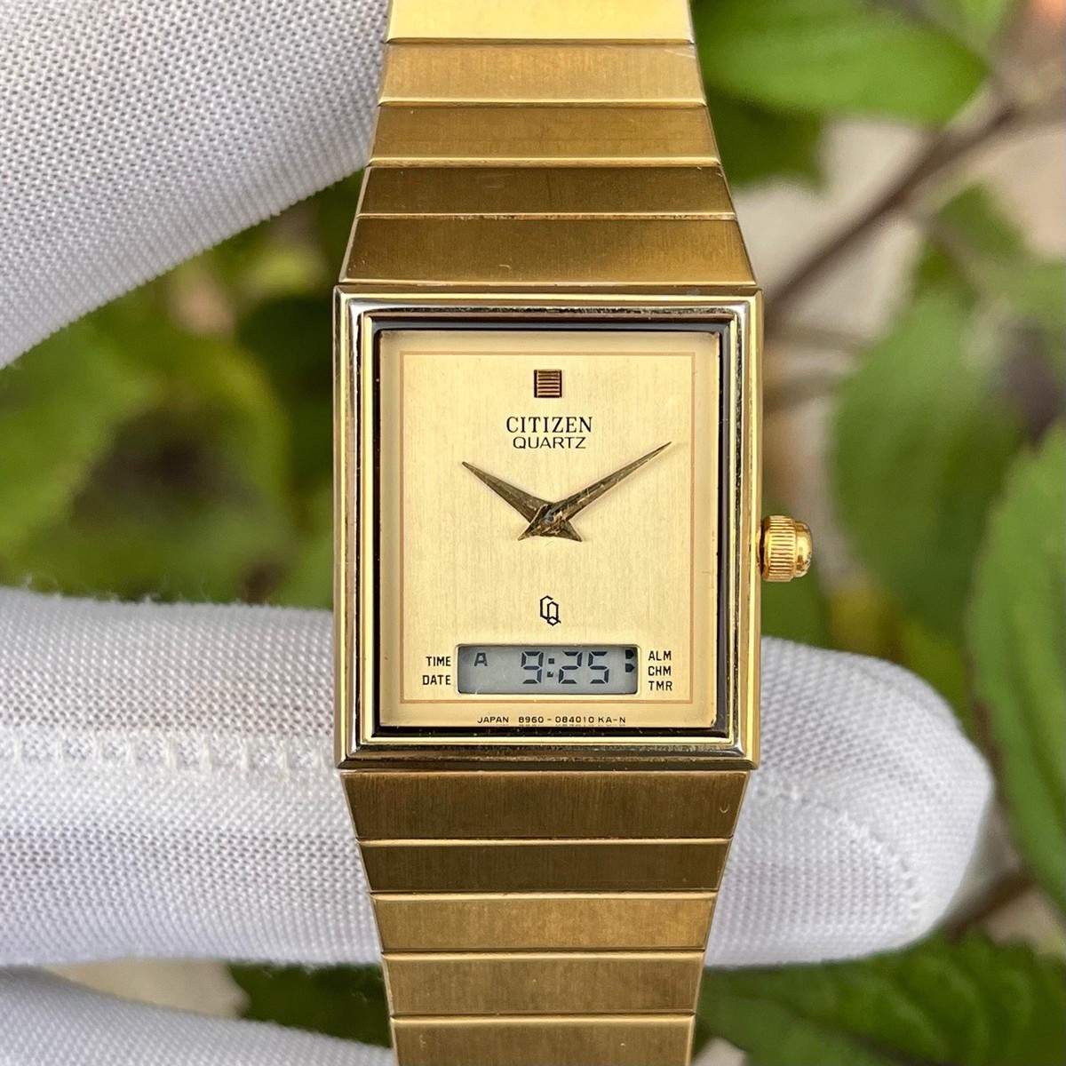 Rare Vintage Citizen Ana/Digi Gold Tone Japan Unisex Quartz Watch