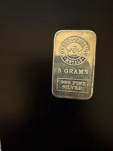 Monarch Precious Metals 5 Grams .999 Fine Silver Bar # 26115