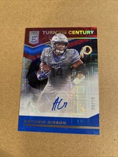 Antonio Gibson 2020 Panini Donruss Elite Blue Turn of the Century Auto 08/10
