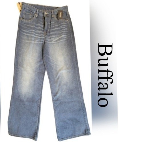 Buffalo David Bitton High Rise Wide Leg Jeans Antique Sanded Wash Size 29