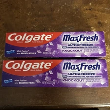 2 Colgate Max Fresh Knockout Whitening Toothpaste Mint Fusion 6.3 oz Ships Fast
