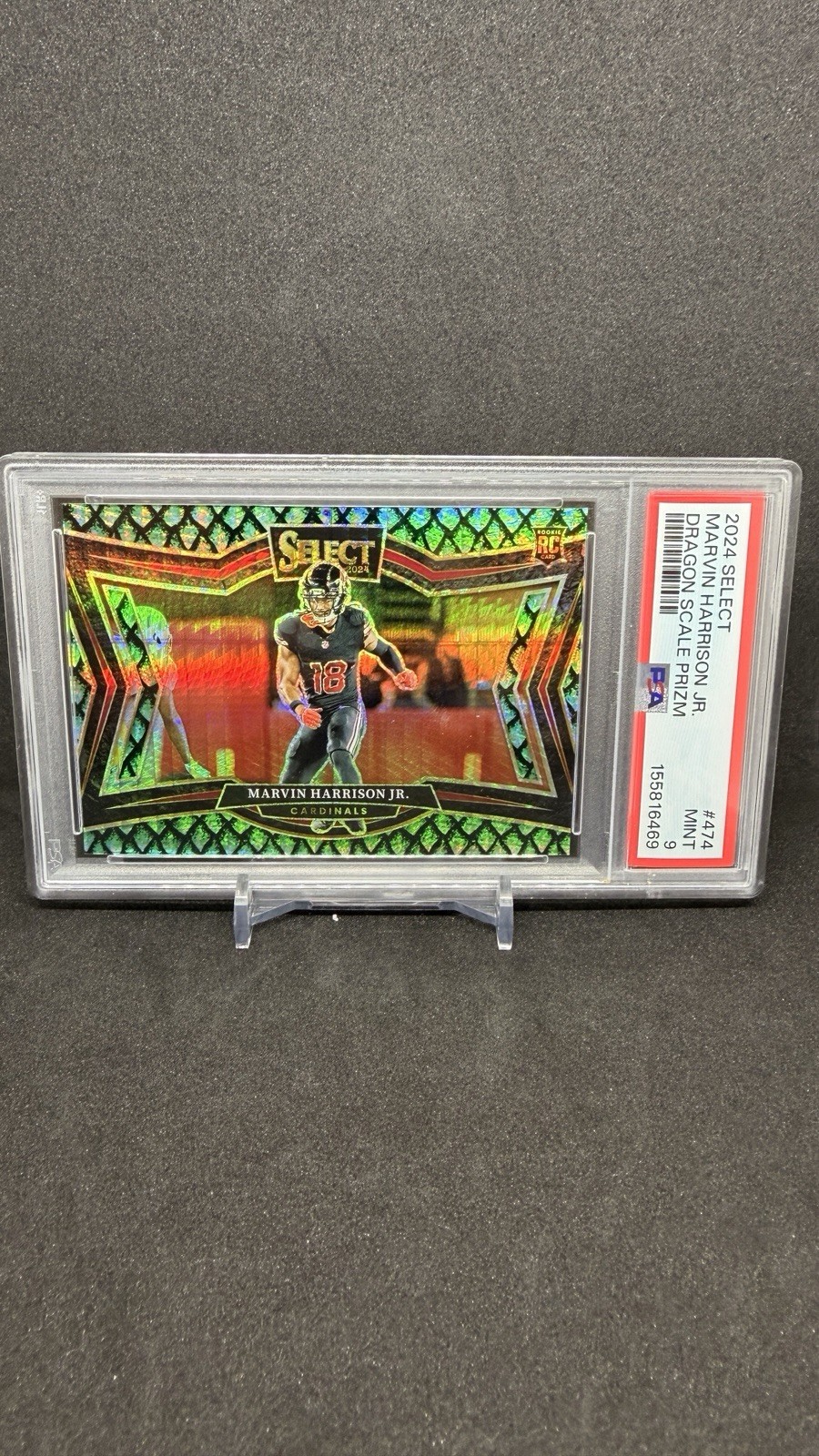 2024 Panini Select MARVIN HARRISON JR. Dragon Scale Prizm /70 PSA 9 #474
