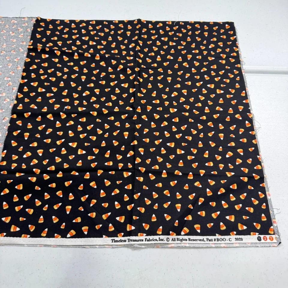 timeless treasures quilting fabric cotton black candy corn 3920 20x43 - Image 2 of 4