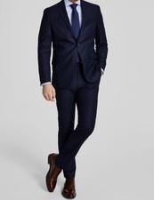 Kenneth Cole Reaction Men Blue 2-Pc Jacket Pants Suit Size 36S, 32W 30L