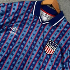 Umbro US Soccer Federation Jersey Men's XXL Blue Stars Stripes Limited World Cup