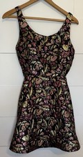 Free People Black and Gold Mini Dress Size S