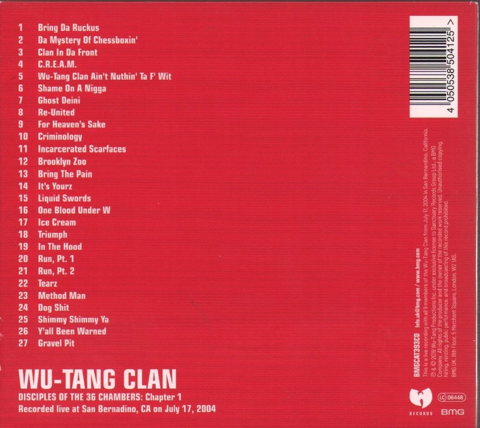 Wu-Tang Clan Disciples of the 36 Chambers: Chapter 1 CD UK BMG 2019 in digipak - Image 2 of 2