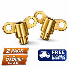 Radiator Bleed Key 2 Pack Brass 5x5mm Valve Heating Bleeding Tool Durable
