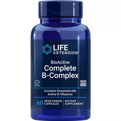 Life Extension BioActive Complete B-Complex, 60 Vegetarian Capsules