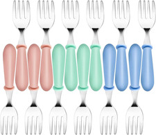 12PCS Toddler Forks Toddler, Stainless Steel Baby Forks, Mixcolor