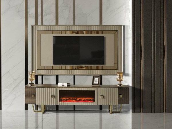 Luxus Kamin Sideboard Wohnwand Schrank Board Panel Tv StäNder Rtv Fernseher-image
