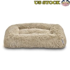 Large Dog Bed Bolster Style Plush Foam Support Washable Cover Eco-Friendly 35x25