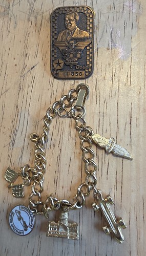 Vintage Indy 500 Lapel Pin 1991 Bronze Tone And Ladies Indy 500 Bracelet