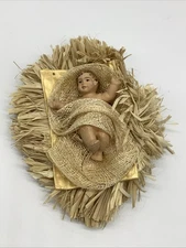 Vintage Ceramic Baby Jesus In Manger Nativity Replacement Piece Beautiful