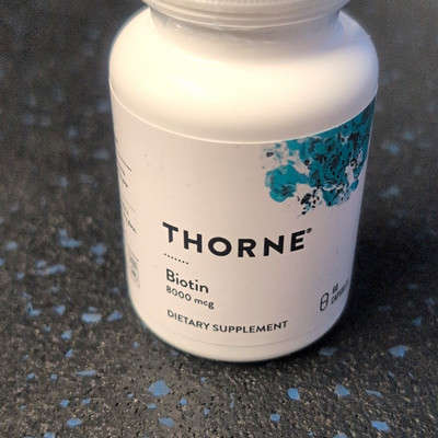 Thorne Biotin 8mg 26,667% Capsules 60 Count Skin/Hair Vitamin One Or Two/Day