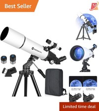 80mm Aperture Refractor Telescope for Adults Kids Travel with Backpack